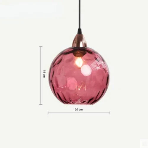 Glass Globe Pendant Light Fixture with Adjustable Cord for Dining Room Kitchen Island Bedroom
