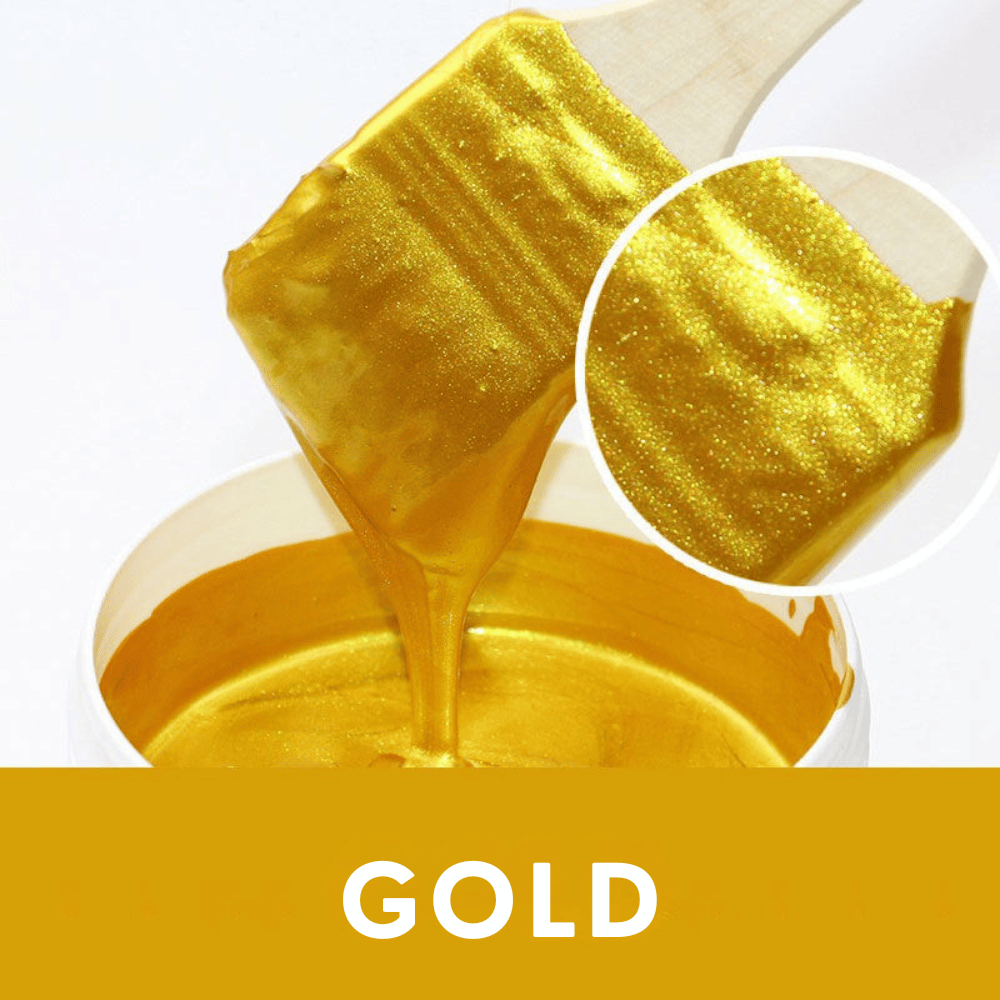 Metallic Leaf Paint for Furniture & Crafts – Gold & Silver Shimmering Finish – Water-Based Craft Paint with Brush – 7 oz