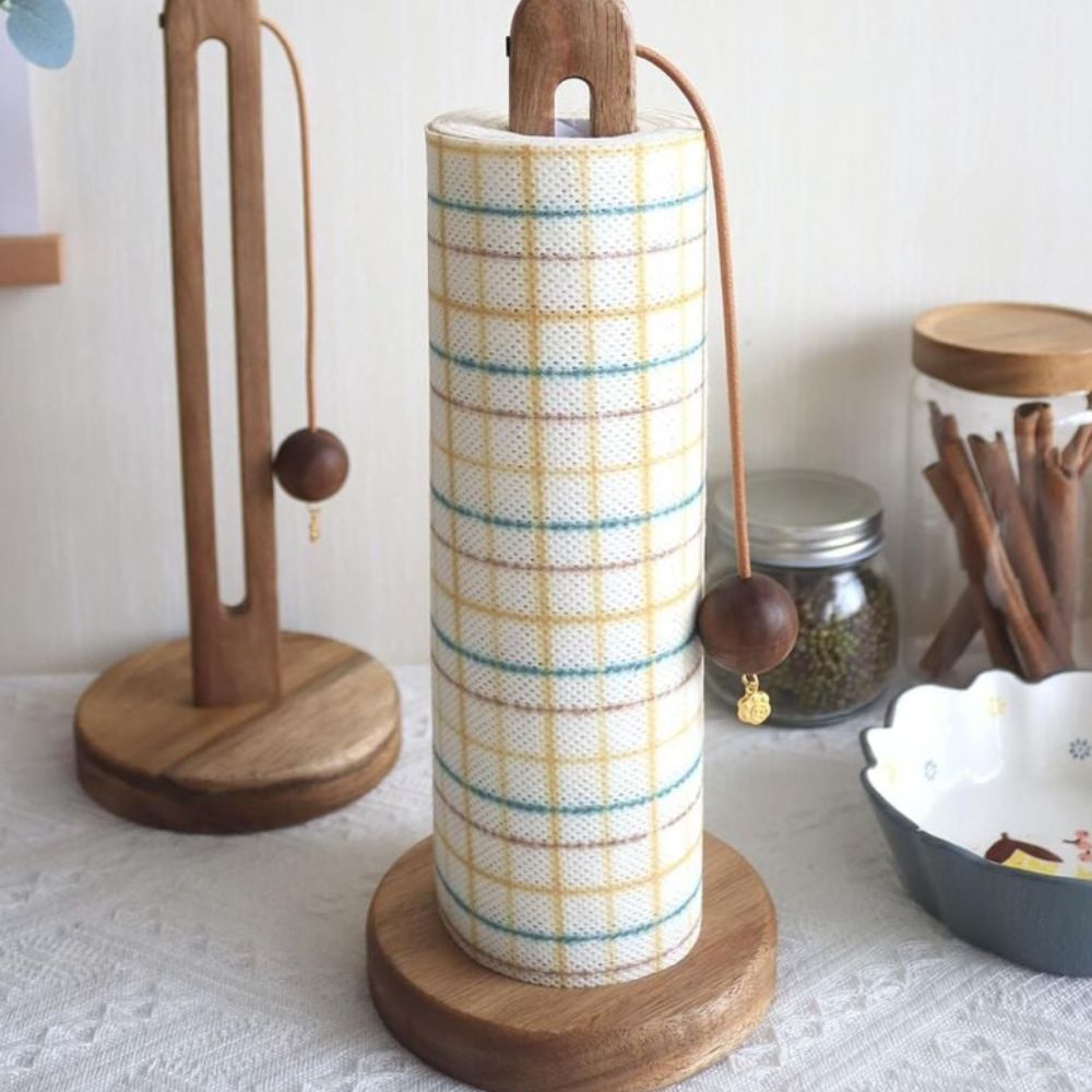 Arden Toilet Paper Holder Stand - Premium Acacia Wood, Modern Design