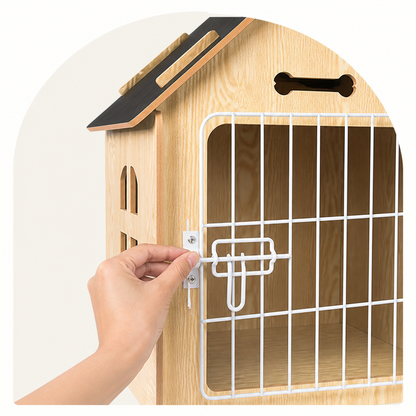 Ortekor Elevated Wood & Ventilated Pet House (For Small Dogs & Cats)
