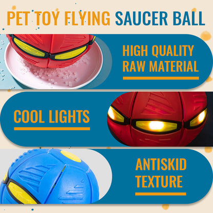 Self-Rolling LED Dog Ball Toy – Motion-Activated Light-Up Frisbee Disc for Interactive Fetch & Indoor Outdoor Play