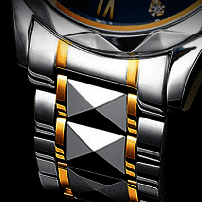 Stainless Steel Men's Watch with Luminous Dial & Date Display