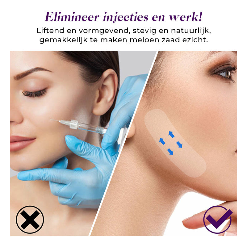 Invisible Facial Lifting Tape Strips for Jawline Contouring & Wrinkle Smoothing - Clear V-Shape Face Lift Stickers for Under Makeup - Breath