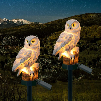 Solar Owl Stake Light for Walkways, Yard & Garden with Automatic Dusk Sensor – Cordless LED Ground Lamp for Outdoor Pathway Lighting
