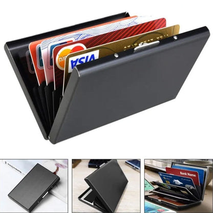 Slim Metal Card Holder with RFID Blocking Technology for Credit Cards & Cash
