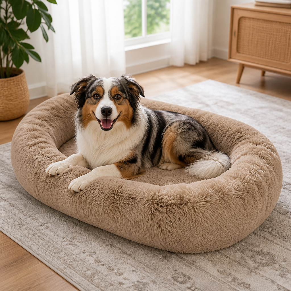 Cama ortopédica y lavable de piel sintética para humanos tipo perro Ortekor (funda desmontable)