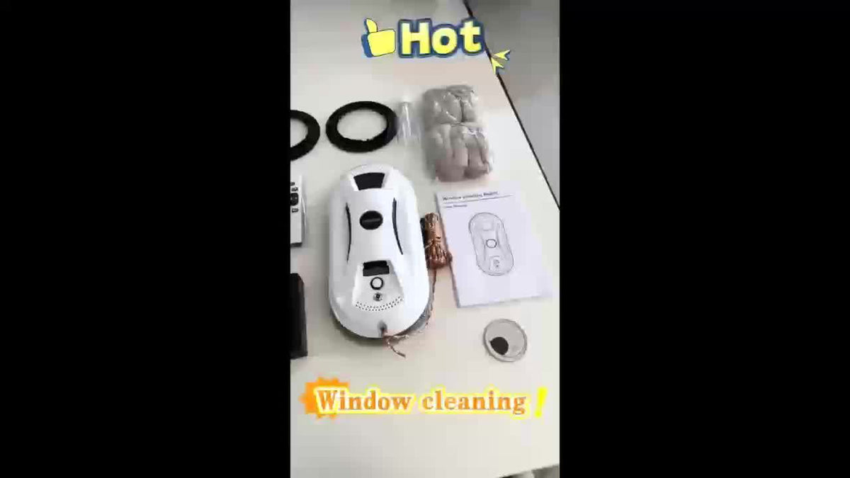 Robotic Window Cleaner with Remote Control for Streak-Free Glass – Automatic Suction Cleaner for Windows, Mirrors & Doors