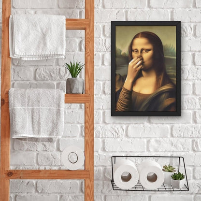 Funny Renaissance Bathroom Canvas Wall Art – Moisture-Resistant Stretched Print for Powder Room & Toilet Decor