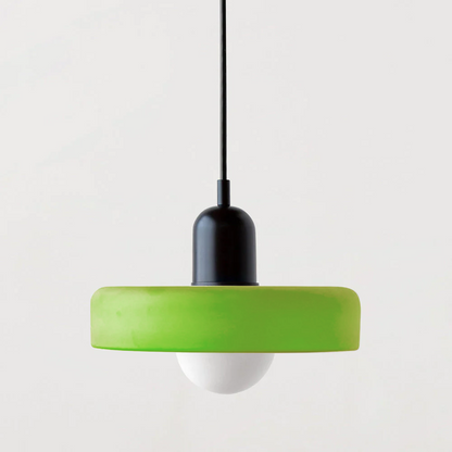 Handcrafted Art Glass Dome Pendant Light, Adjustable Modern Hanging Fixture for Dining Room Kitchen Island Living Room