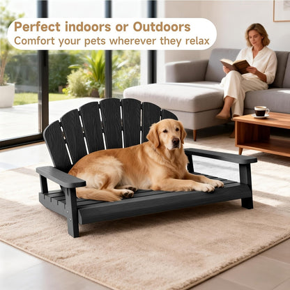 Cama de resina espaciosa apta tanto para interiores como para exteriores, fácil de mantener ya que no oculta la suciedad, resistente y estable sin riesgo de colapso, antideslizante y duradera, diseñada para perros grandes