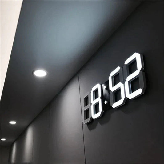 3D LED Digital Wall Clock with Adjustable Brightness | Modern Minimalist Display for Living Room, Bedroom & Office | USB Powered Time Piece