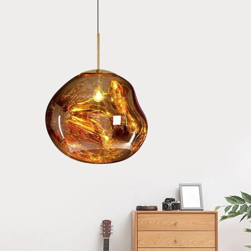 Molten Acrylic Hanging Light Fixture 15 in Warm Glow E27 Socket for Dining Room Kitchen Island Above Table Modern Sculptural Ceiling Lamp Or