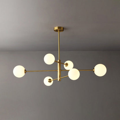 Bubble Glass Pendant Light with Metal Frame for Living Room & Bedroom – Modern Multi-Globe Chandelier for Dining Room & Entryway