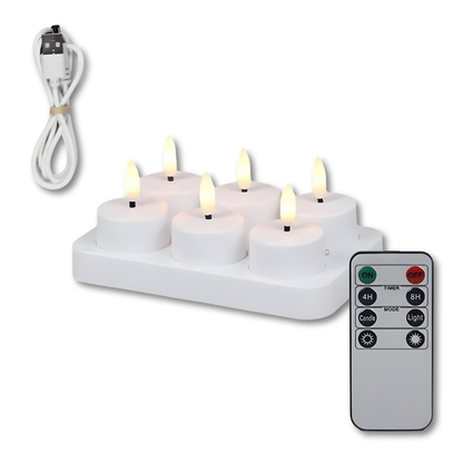 Rechargeable Flameless LED Candles with Remote Control & Timer for Home Decor, Dining Table, Wedding, Living Room Ambiance