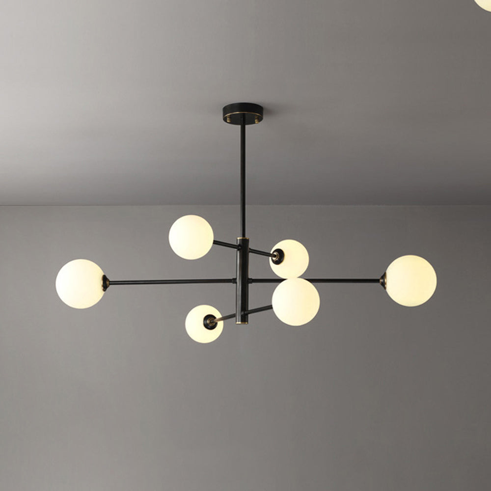 Bubble Glass Pendant Light with Metal Frame for Living Room & Bedroom – Modern Multi-Globe Chandelier for Dining Room & Entryway
