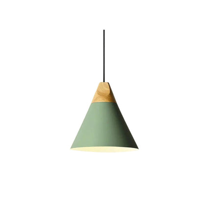 Aluminum & Wood Hanging Lamp E27 Socket Gray Black White Yellow Kitchen Island Dining Table Overhead Fixture Scandinavian Style Modern Minim