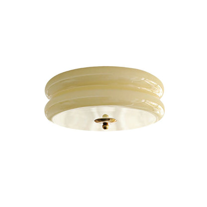 Lámpara LED de techo empotrada redonda con 3 temperaturas de color, de metal y vidrio, 5 pulgadas de altura, para dormitorio, comedor y cocina, con interruptor Kelvin ajustable