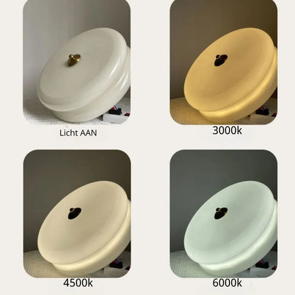 Lámpara LED de techo empotrada redonda con 3 temperaturas de color, de metal y vidrio, 5 pulgadas de altura, para dormitorio, comedor y cocina, con interruptor Kelvin ajustable