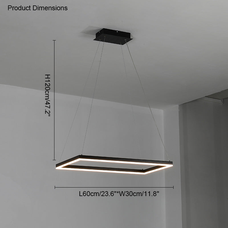 Multi-Tier Linear Suspension Fixture with Integrated LED, Adjustable Cable, Matte Black Metal Frame for Dining & Living Spaces