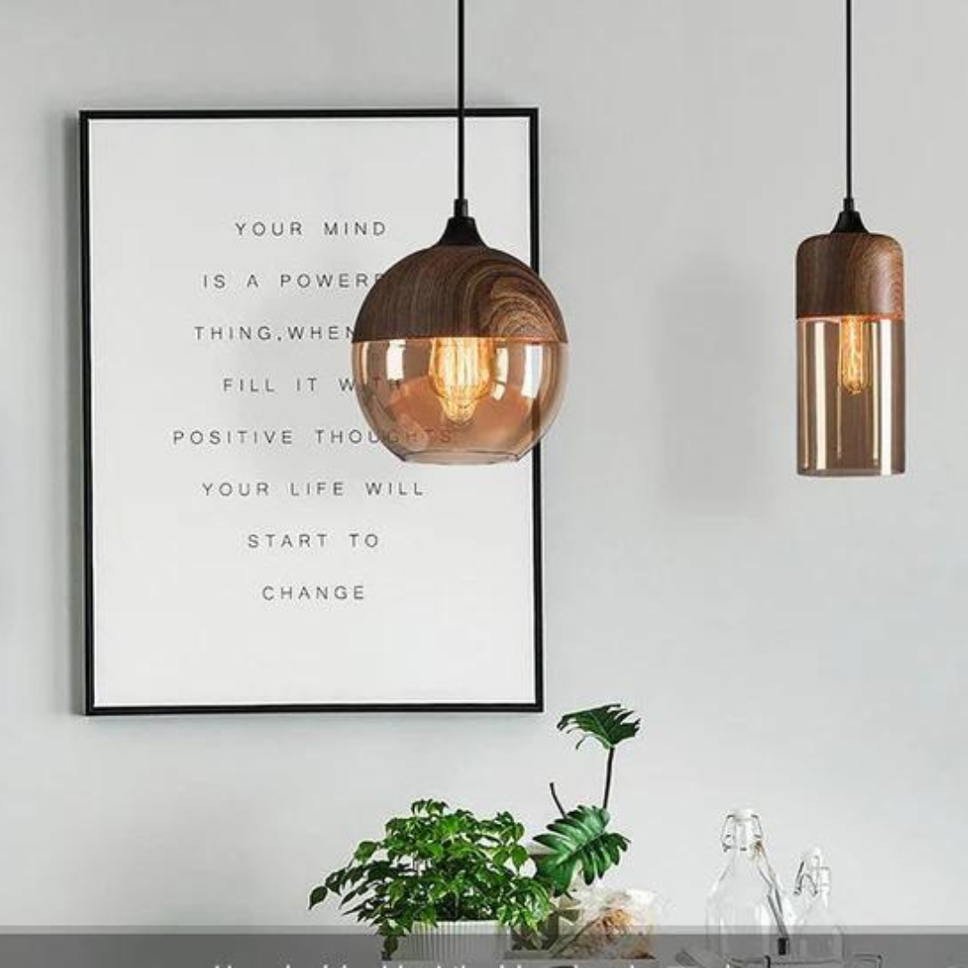 Hanging Ceiling Fixture with Smoked Glass Shade 10 Inch Adjustable Height E27 Socket for Dining Room Kitchen Island Modern Farmhouse Breakfa