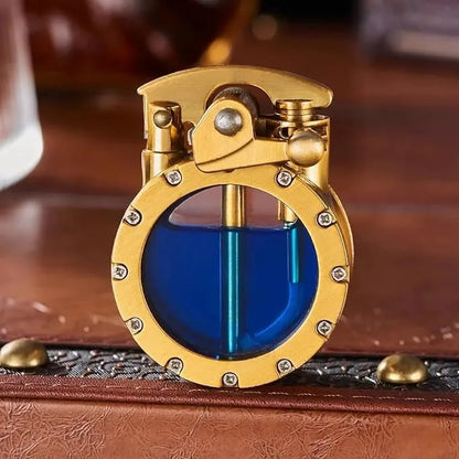 Classic See-Through Fuel Lighter with Metal Construction for Everyday Use and Collecting