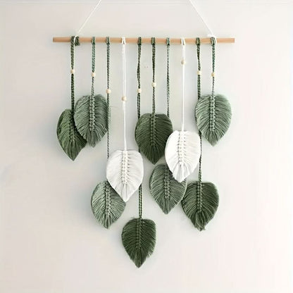 Verdelia - Bohemian Green Leaf Wall Hanging