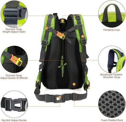 Adventure Ready | 40L Waterproof Hiking Backpack with Ergonomic Design | Lightweight and Spacious for Outdoor Adventures