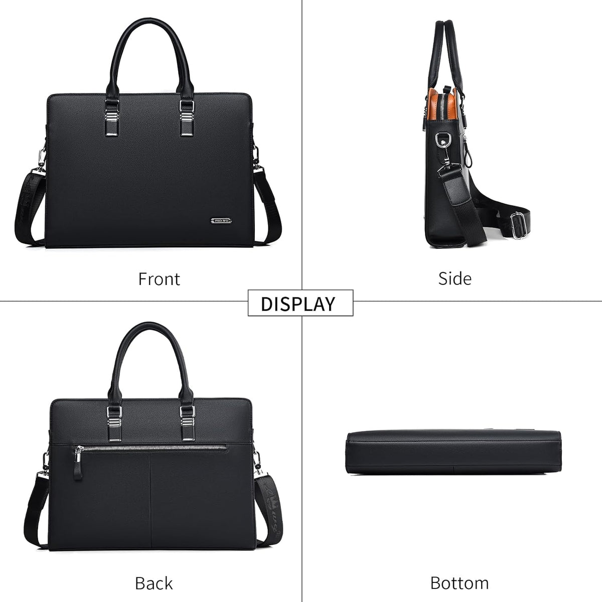 Executive Leather Laptop Bag 15.6-Inch for Work Travel School Office Business Men Women Professionals