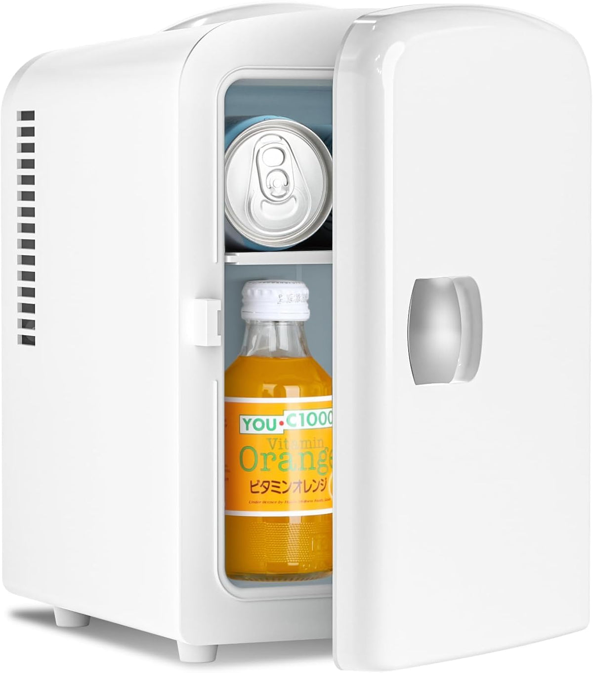 Mininevera compacta | Refrigerador portátil pequeño de 4 L con estantes ajustables | Ideal para medicamentos, cuidado de la piel, bebidas y aperitivos en el dormitorio, el coche o la oficina
