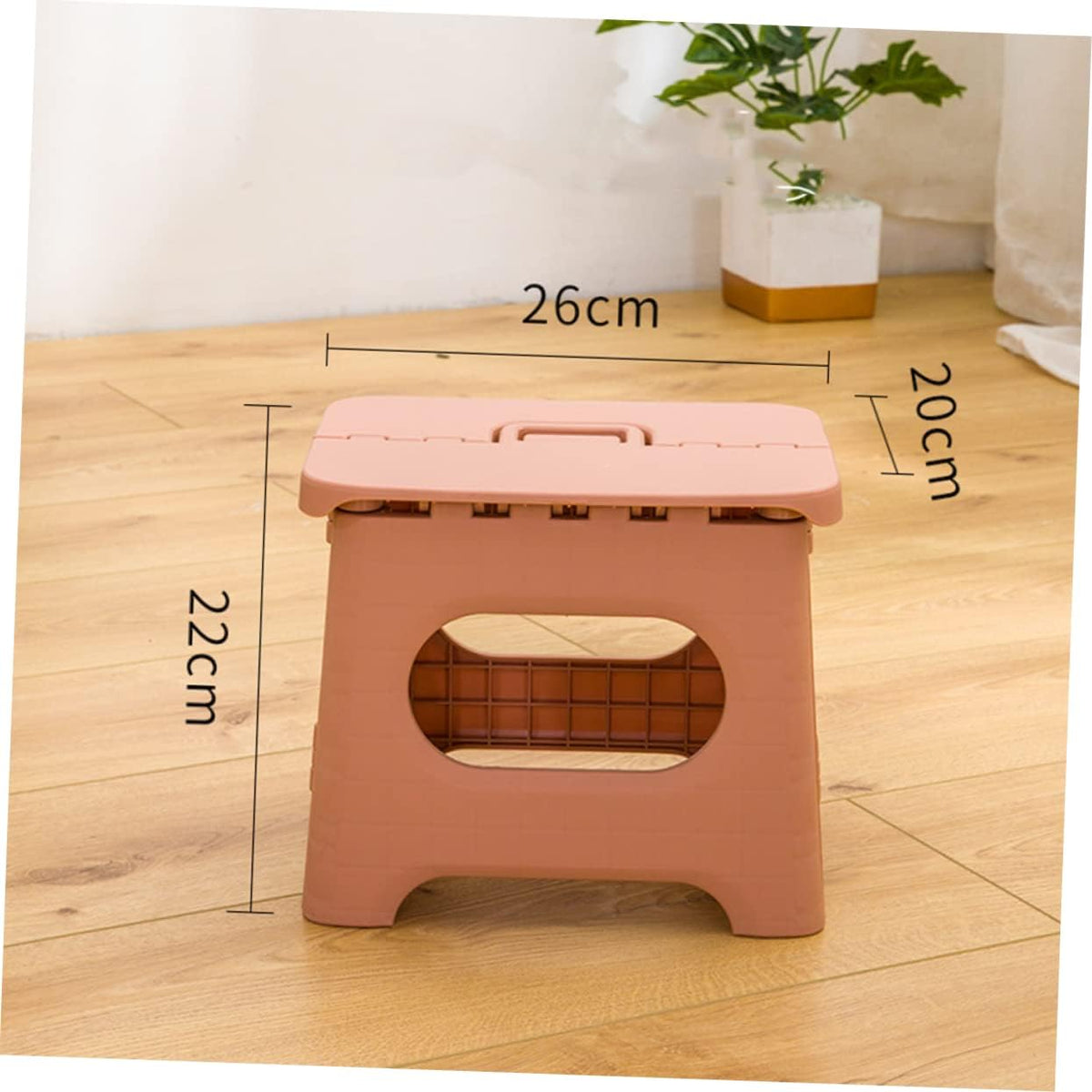 Folding Step Stool with Handle for Kids and Adults – Portable Kitchen & Bathroom Stepping Aid – Lightweight Collapsible Footstool for Home,