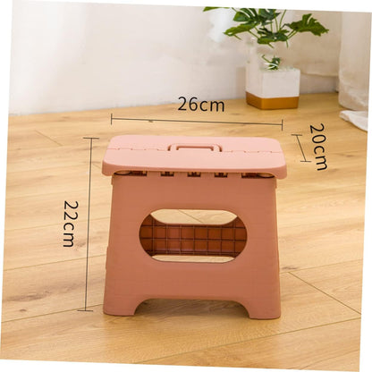 Folding Step Stool with Handle for Kids and Adults – Portable Kitchen & Bathroom Stepping Aid – Lightweight Collapsible Footstool for Home,