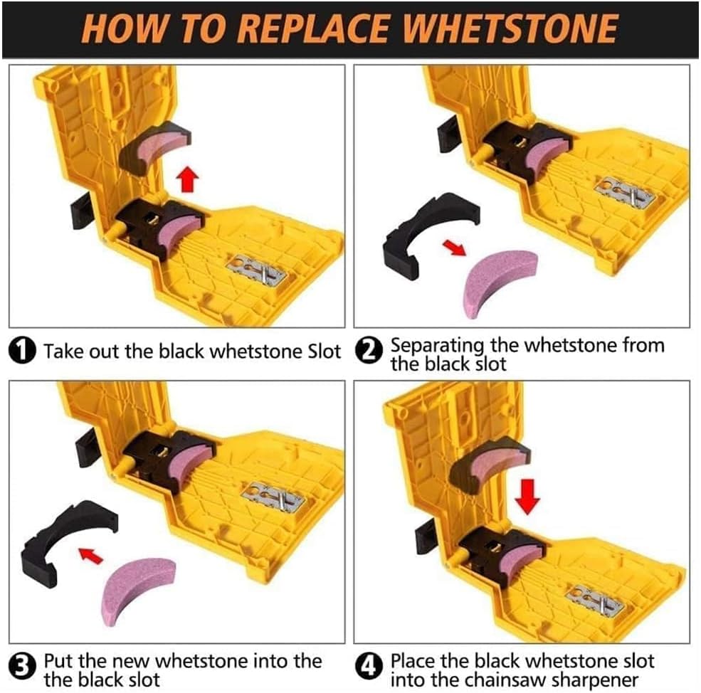 Portable Chainsaw Sharpening Tool with Stone Attachment for 14-20 Inch Bars Quick Blade Honing Kit for Outdoor Woodcutting Cordless Saw