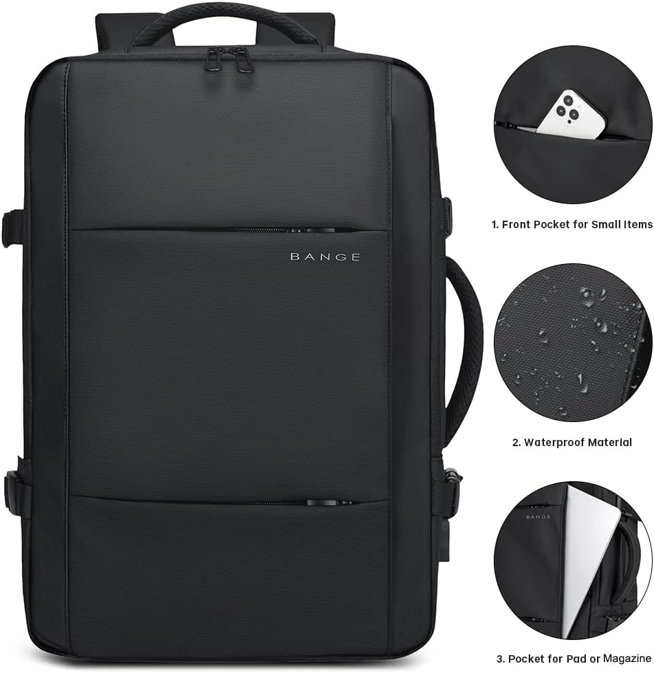 Convertible Carry-On Backpack with Laptop Compartment | Water-Resistant Travel Bag with Duffle Mode | Fits 17-Inch Laptop | Security Pocket