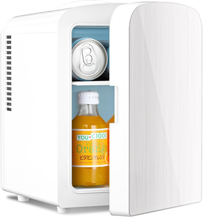 Mininevera compacta | Refrigerador portátil pequeño de 4 L con estantes ajustables | Ideal para medicamentos, cuidado de la piel, bebidas y aperitivos en el dormitorio, el coche o la oficina