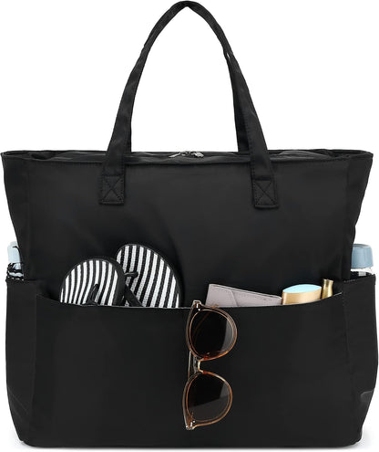 Bolso de playa extragrande con compartimento impermeable, bolso de playa resistente al agua para piscina y natación, bolso tipo tote para viajes