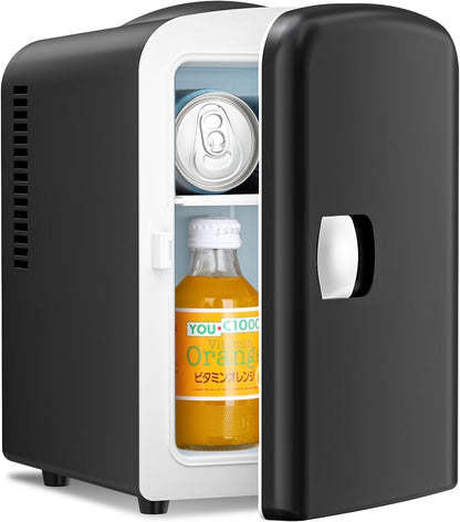 Mininevera compacta | Refrigerador portátil pequeño de 4 L con estantes ajustables | Ideal para medicamentos, cuidado de la piel, bebidas y aperitivos en el dormitorio, el coche o la oficina