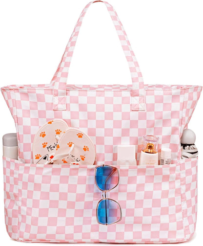 Bolso de playa extragrande con compartimento impermeable, bolso de playa resistente al agua para piscina y natación, bolso tipo tote para viajes