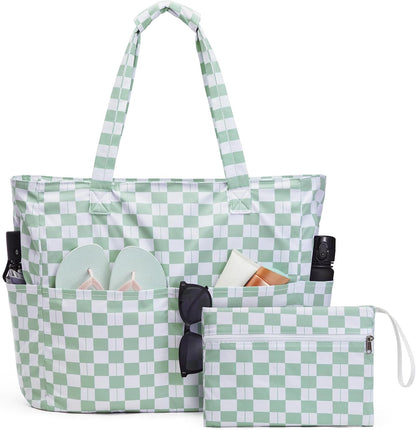 Bolsa de playa impermeable y resistente a la arena, bolso de playa plegable con compartimento para ropa mojada, bolsa de playa extragrande para viaje