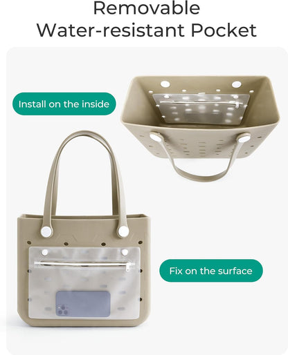 Bolso tote de goma resistente al agua Ortekor con diseño a prueba de arena | Esencial elegante para unas vacaciones de verano divertidas