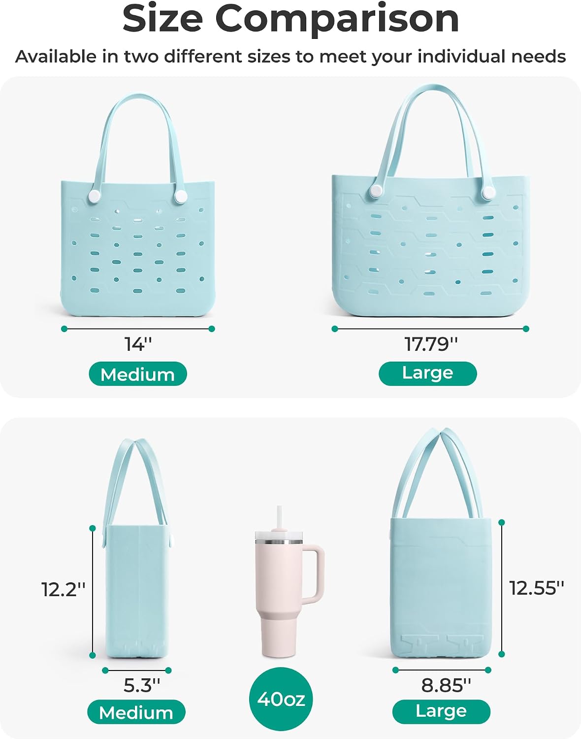 Bolso tote de goma resistente al agua Ortekor con diseño a prueba de arena | Esencial elegante para unas vacaciones de verano divertidas