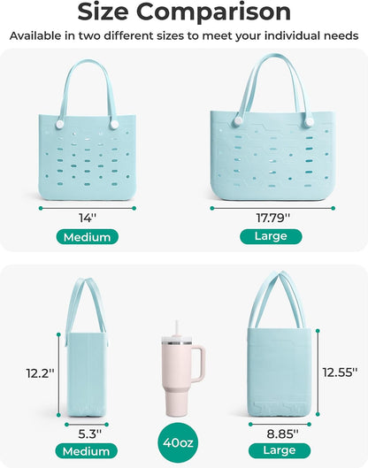 Bolso tote de goma resistente al agua Ortekor con diseño a prueba de arena | Esencial elegante para unas vacaciones de verano divertidas