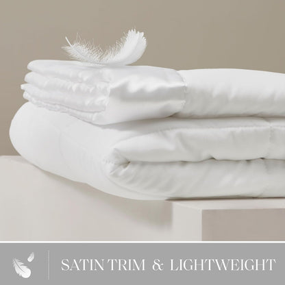 Colección Windom | Manta de plumón alternativo con tratamiento que absorbe la humedad | Cubrecama ligero y suave para todas las estaciones, ribete de satén