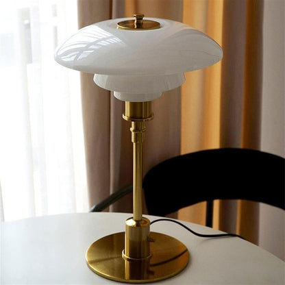 Glass Globe LED Table Lamp with Metallic Base – Modern Scandinavian Accent Lighting for Bedroom, Living Room, Office & Study