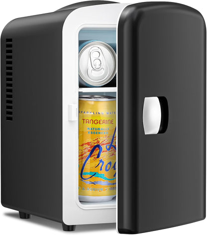 Mininevera compacta | Refrigerador portátil pequeño de 4 L con estantes ajustables | Ideal para medicamentos, cuidado de la piel, bebidas y aperitivos en el dormitorio, el coche o la oficina