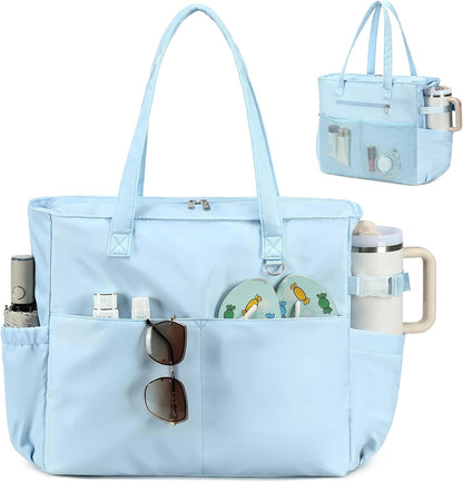 Bolso de playa extragrande con compartimento impermeable, bolso de playa resistente al agua para piscina y natación, bolso tipo tote para viajes