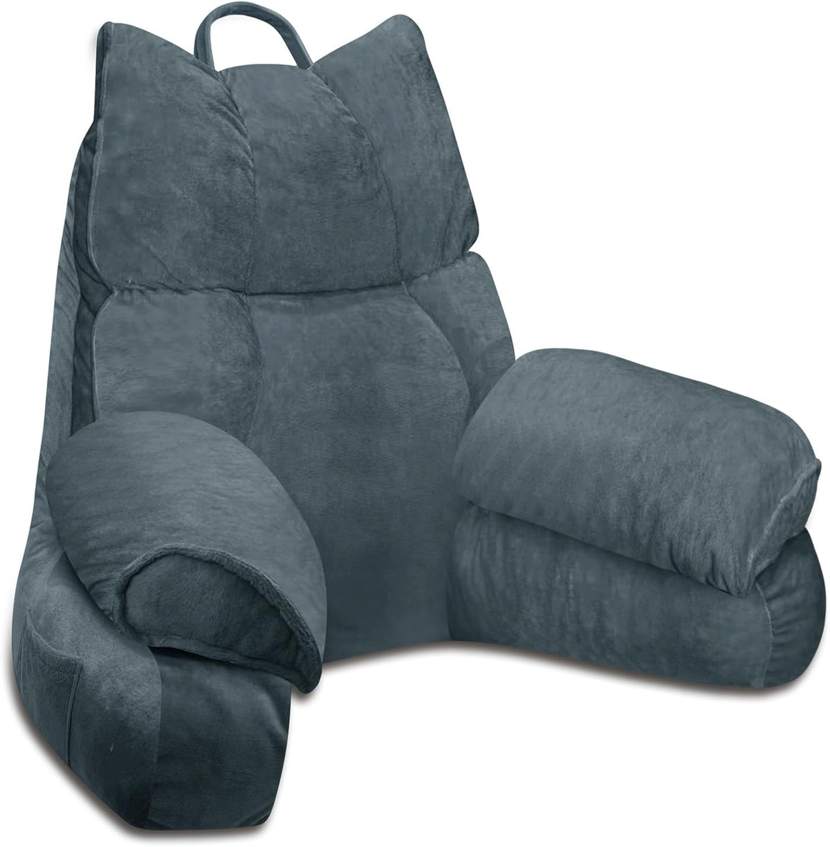 Cozy Reading Pillow with High Arm Rests & Supportive Memory Foam | Perfect Back Support for Relaxing, Reading & Gaming in Bed
