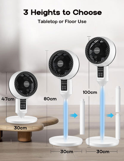 Height-Adjustable Pedestal Fan with 3D Oscillation – Quiet Cooling for Bedroom, Office & Living Room