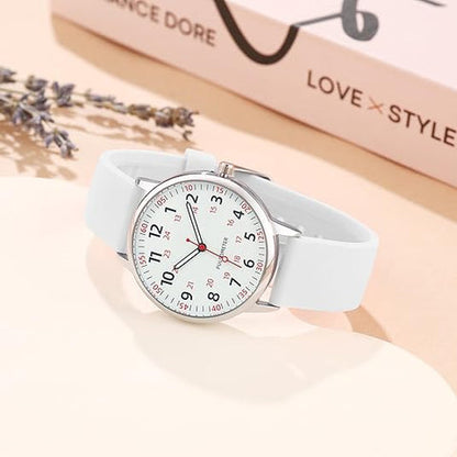 Femke | Waterproof Nurse Watch with Clear Second Hand | Durable Silicone Band for Comfort