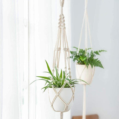 4-Piece Handcrafted Boho Macrame Plant Holder Set