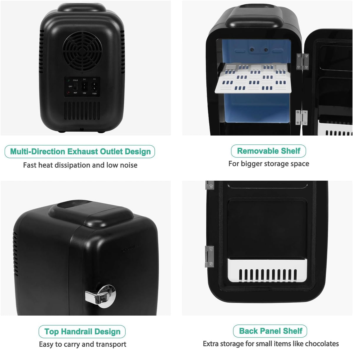Ortekor Refrigerator Mini Fridge with Cooling & Heating | 4L Capacity for Medication, Skincare, Food, & Dorm Use